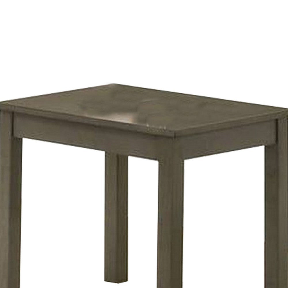 3 Piece Transitional Coffee Table and End Table with Block Legs, Gray - BM233095