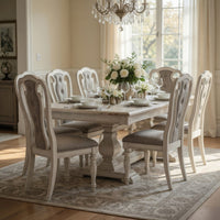 Dining Chair with Button Tufted Backrest, Padded Seat, Set of 2, White and Gray - BM233110