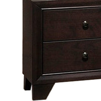 Transitional Wooden Nightstand with Two Spacious Drawers, Brown - BM233159