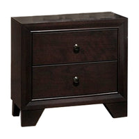 Transitional Wooden Nightstand with Two Spacious Drawers, Brown - BM233159