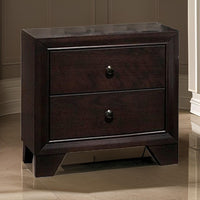 Transitional Wooden Nightstand with Two Spacious Drawers, Brown - BM233159