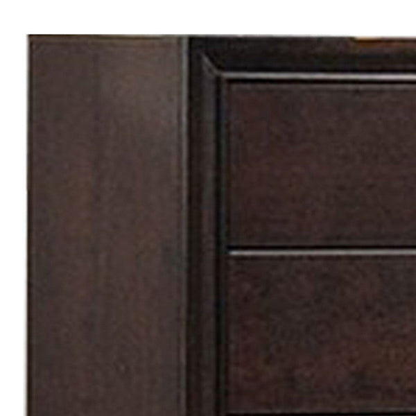 Transitional Wooden Chest with Five Spacious Drawers, Brown - BM233162