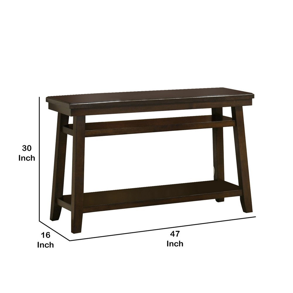 Wooden Console Table with One Open Shelf, Brown - BM233168