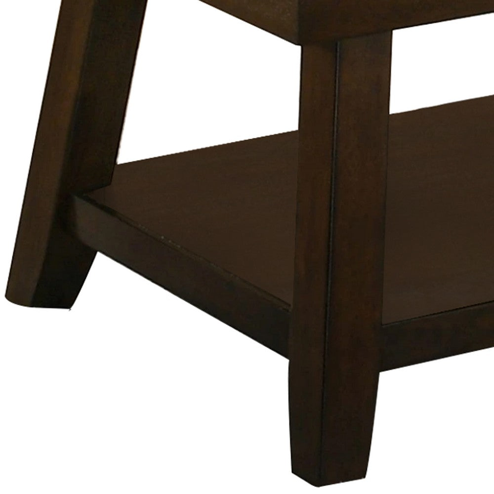 Wooden Coffee Table with One Open Shelf, Brown - BM233169