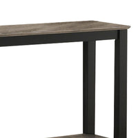 Wooden Console Table with One Open Shelf, Black and Gray - BM233170