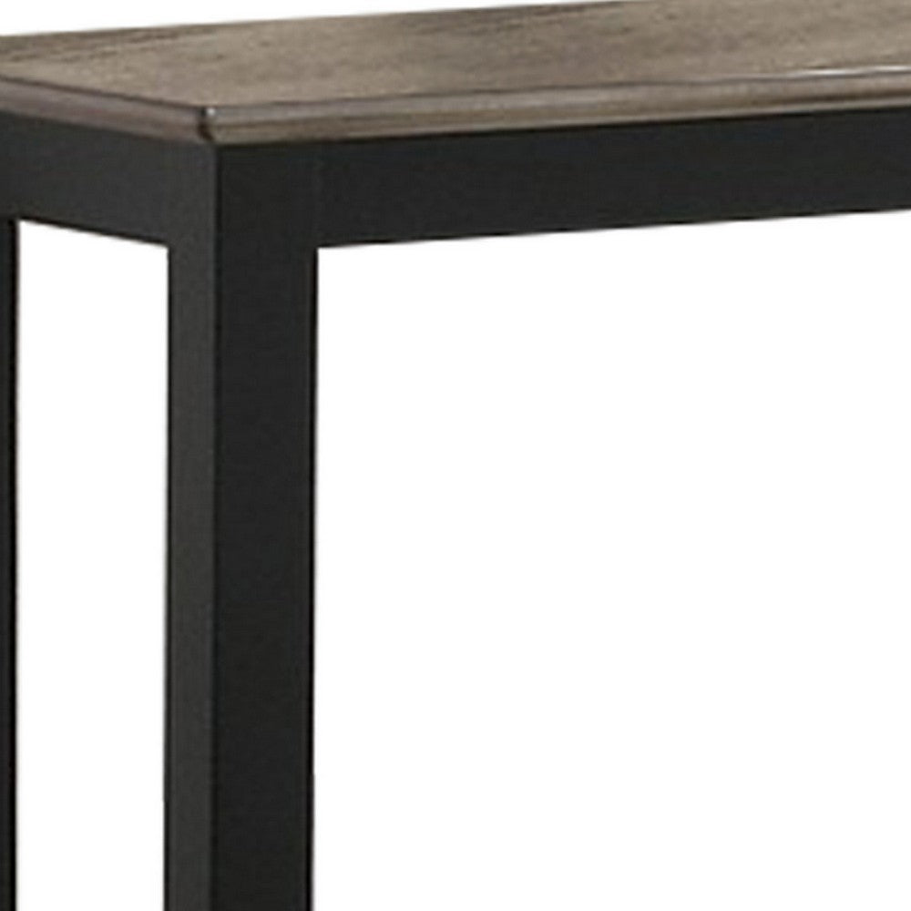 Wooden Console Table with One Open Shelf, Black and Gray - BM233170