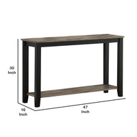 Wooden Console Table with One Open Shelf, Black and Gray - BM233170