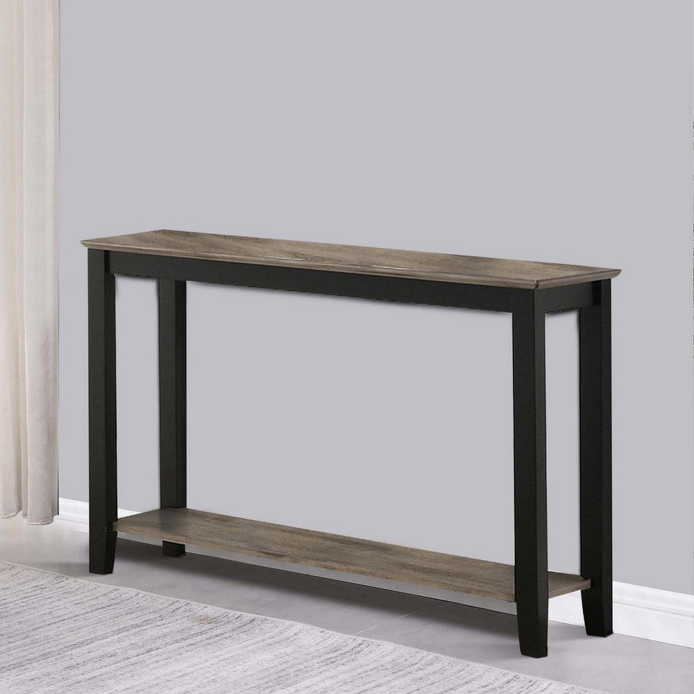 Wooden Console Table with One Open Shelf, Black and Gray - BM233170