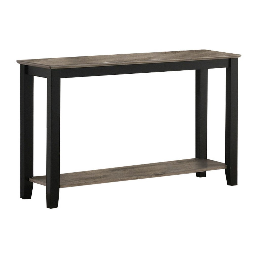 Wooden Console Table with One Open Shelf, Black and Gray - BM233170