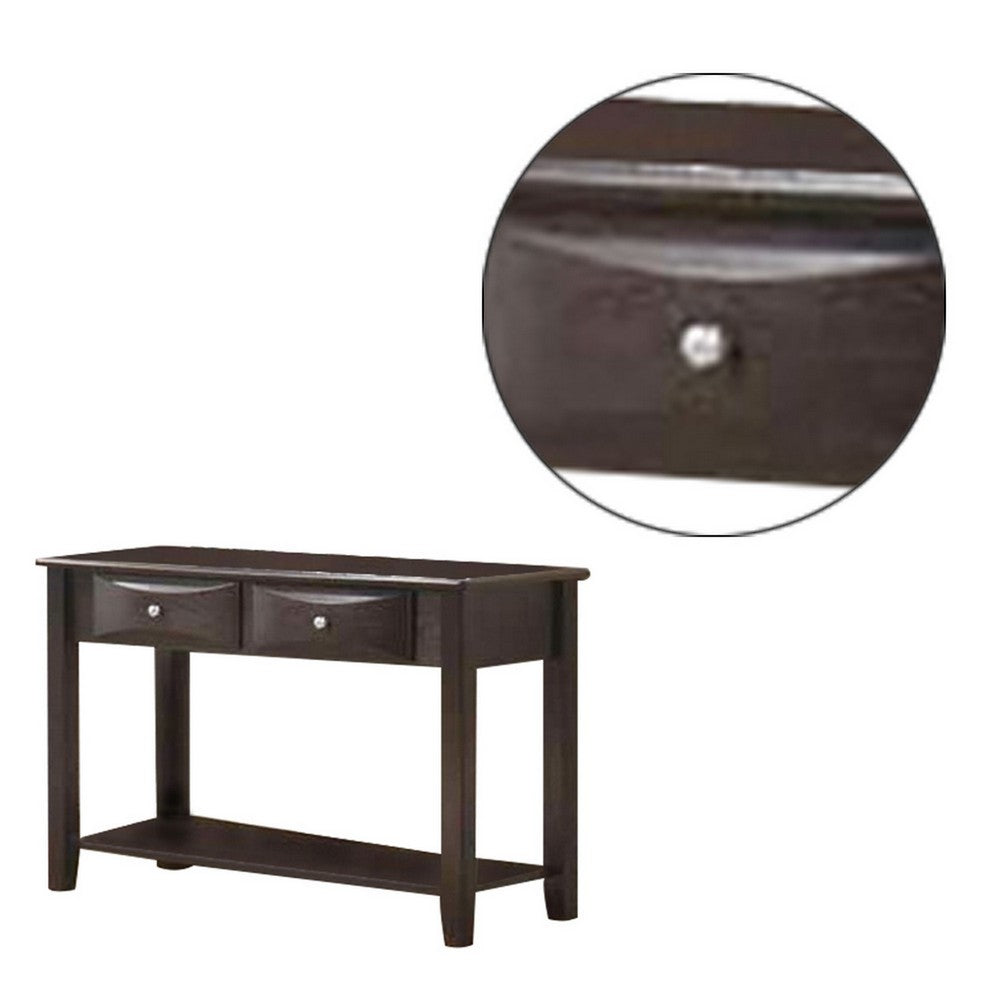 Wooden Console Table with 2 Spacious Drawers, Brown - BM233172