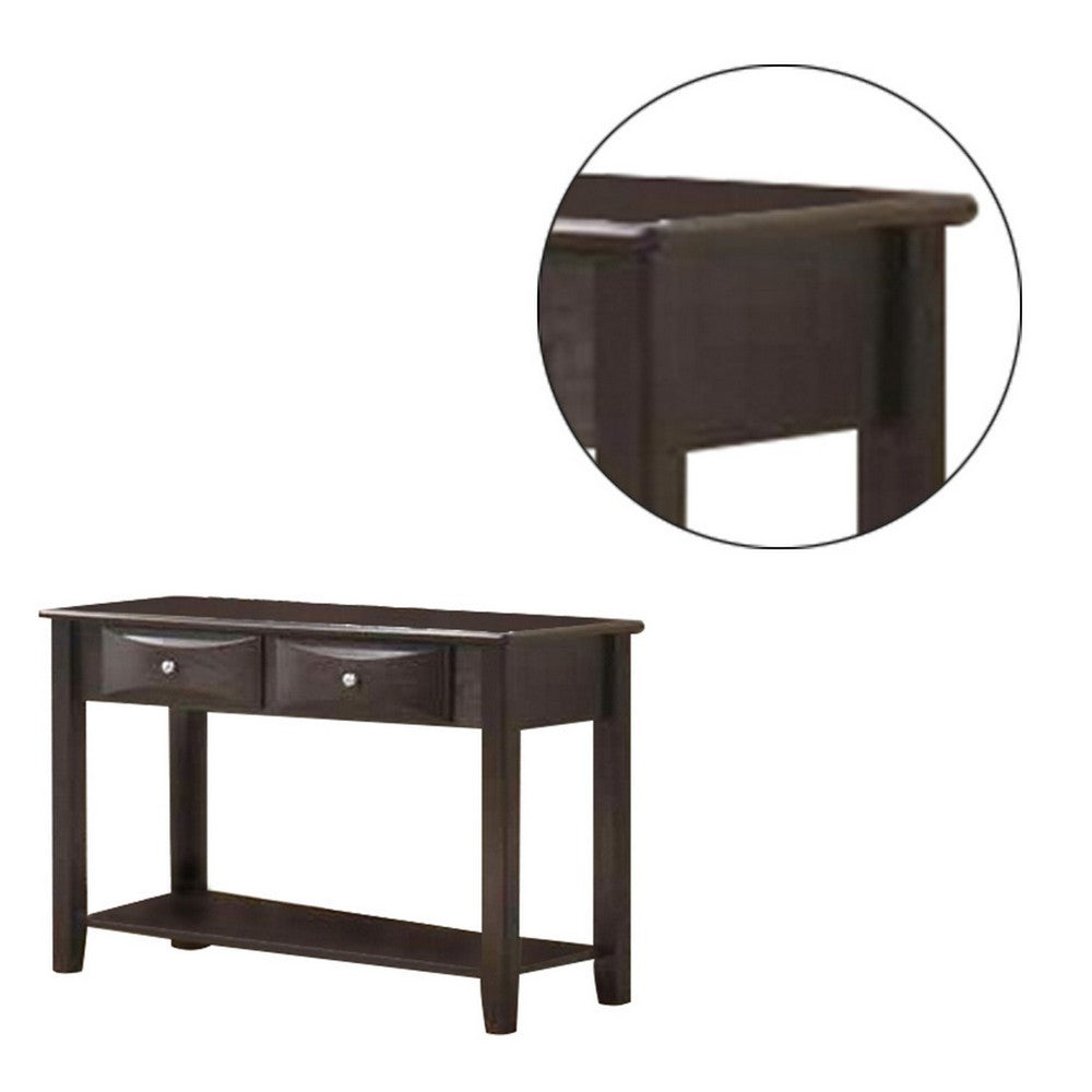 Wooden Console Table with 2 Spacious Drawers, Brown - BM233172