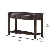 Wooden Console Table with 2 Spacious Drawers, Brown - BM233172