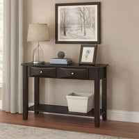 Wooden Console Table with 2 Spacious Drawers, Brown - BM233172