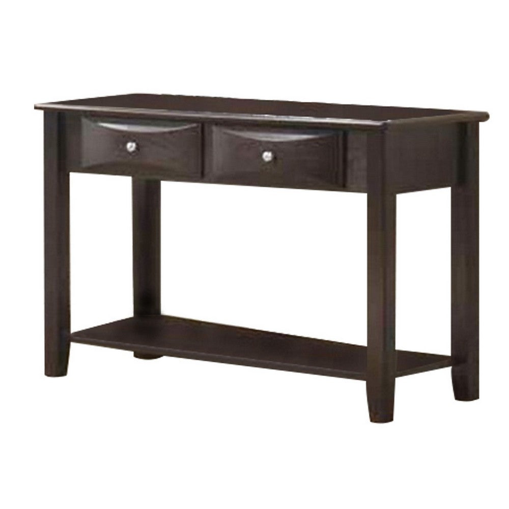 Wooden Console Table with 2 Spacious Drawers, Brown - BM233172