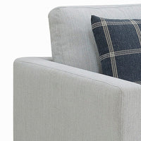 Fabric Upholstered Arm Chair with Reversible Cushions and Pillows, Gray  - BM233245
