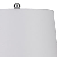 150 Watt Textured Glass Base Table Lamp, White and Clear  - BM233332