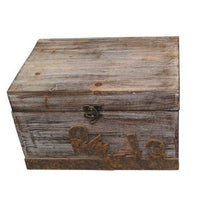 Rustic Style Wood Storage Box with Rustic Metal Accents, Set of 2, Brown - BM233463