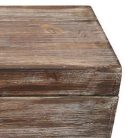 Wooden Storage Box with Antique Metal Swing Hook Clasp, Distressed Brown - BM233464
