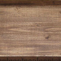 Rough Sawn Textured Rectangular Wooden Ruler Tray, Set of 3, Brown - BM233465