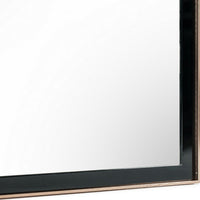 Dual Tone Stainless Steel Frame Wall Mirror, Black and Gold - BM233590