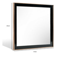 Dual Tone Stainless Steel Frame Wall Mirror, Black and Gold - BM233590