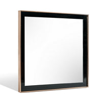 Dual Tone Stainless Steel Frame Wall Mirror, Black and Gold - BM233590