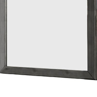 32 Inch Transitional Style Wooden Frame Mirror, Gray - BM233732