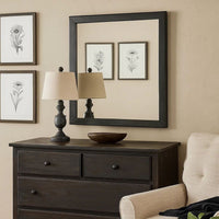 32 Inch Transitional Style Wooden Frame Mirror, Gray - BM233732