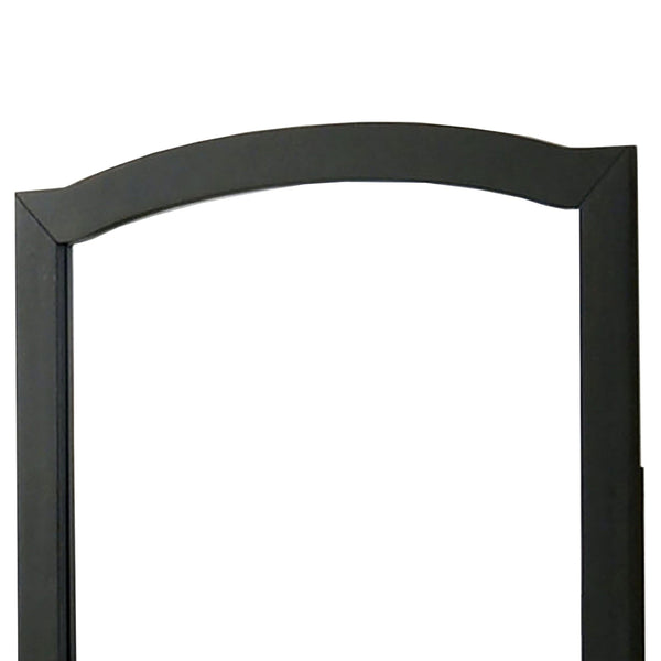 35 Inch Transitional Style Wooden Frame Square Mirror, Black - BM233736