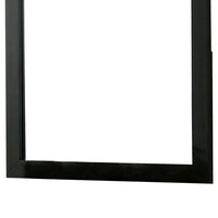 35 Inch Transitional Style Wooden Frame Square Mirror, Black - BM233736