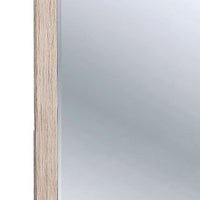 44 Inch Rectangular Rustic Wooden Frame Mirror, Brushed White - BM233750