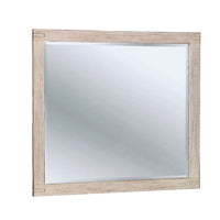 44 Inch Rectangular Rustic Wooden Frame Mirror, Brushed White - BM233750