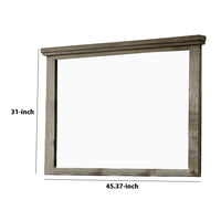 45 Inch Transitional Style Wooden Frame Mirror, Gray - BM233751