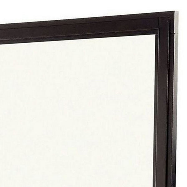 38 Transitional Style Square Wooden Frame Mirror, Espresso - BM233753