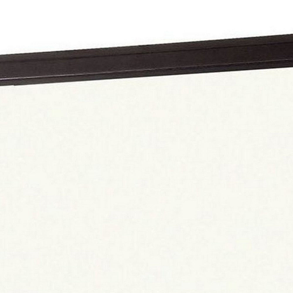 38 Transitional Style Square Wooden Frame Mirror, Espresso - BM233753