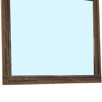 39 Inch Mirror with Rectangular Wooden Frame, Brown - BM233765