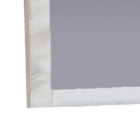 39 Inch Wooden Frame Mirror with Arched Top, White - BM233768