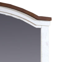 39 Inch Wooden Frame Mirror with Arched Top, White - BM233768