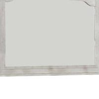 36 Inch Mirror with Chiseled Inner Wooden Frame, White - BM233771