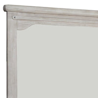 36 Inch Mirror with Chiseled Inner Wooden Frame, White - BM233771