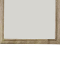 36 Inch Wooden Frame Mirror with Molded Details, Brown - BM233776