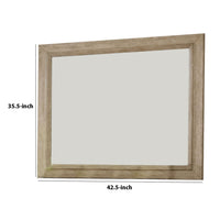 36 Inch Wooden Frame Mirror with Molded Details, Brown - BM233776