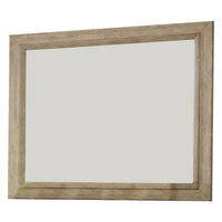 36 Inch Wooden Frame Mirror with Molded Details, Brown - BM233776
