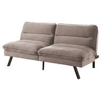 Fabric Futon Sofa with Split Back and Angled Legs, Gray - BM233787