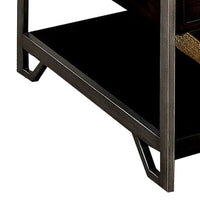 2 Drawer Wooden Coffee Table with Open Shelf, Dark Brown - BM233788