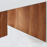 Replicated Wooden Base Coffee Table with 1 Open Shelf, White and Brown - BM233791