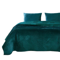 Bann 3 Piece King Quilt Set with Geometric Design, Green - BM233899