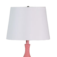 Pin Bowl Design Metal Table Lamp with Hammered Pattern, Pink  - BM233920