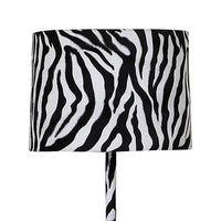 Fabric Wrapped Floor Lamp with Animal Print, White and Black - BM233931