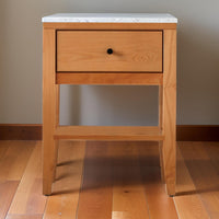 Mid Century Modern Wooden 1 Drawer Nightstand with Shelf, Light Oak Brown - BM233966